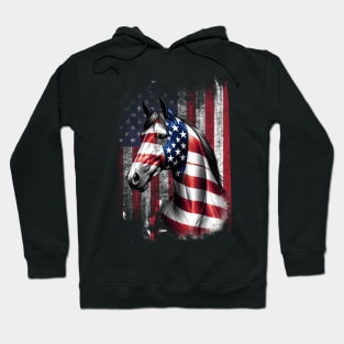 American Flag Horse Hoodie